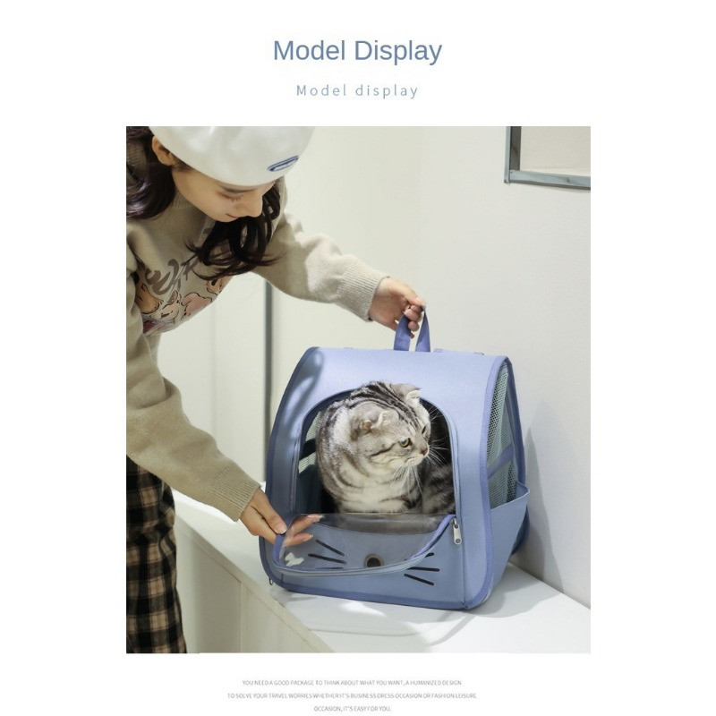 Kaķu soma izbraukšanai Pārnēsājama mugursoma kaķiem visu gadu elpojošs, stresa noturīgs kaķu būris, suņu soma