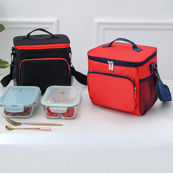 Oxford Insulated Lunch Bag μεγάλης χωρητικότητας Θερμικό κουτί πικνίκ PEVA εξωτερικού χώρου με ιμάντα ώμου Αδιάβροχο πακέτο ψύξης