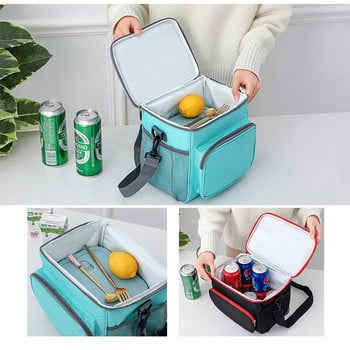 Oxford Insulated Lunch Bag μεγάλης χωρητικότητας Θερμικό κουτί πικνίκ PEVA εξωτερικού χώρου με ιμάντα ώμου Αδιάβροχο πακέτο ψύξης