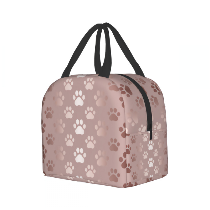 Mājdzīvnieku izdrukas Pusdienu soma Jauka ķepu apdruka izolēta pusdienu soma sievietēm Vīriešiem Pusaudžiem Suņiem Kaķiem Aukstuma soma Termiskā soma Piknika skola Darbs