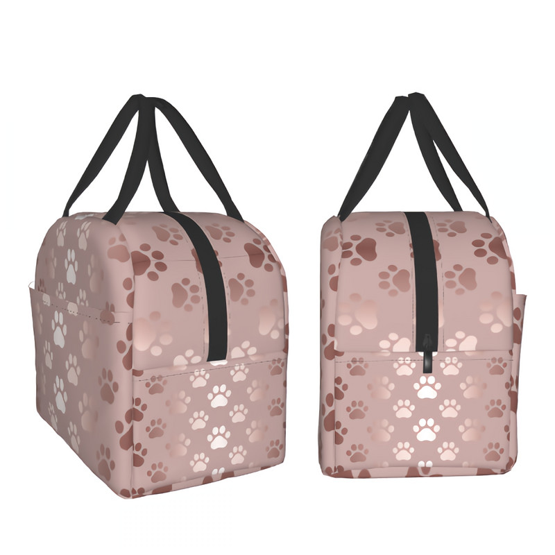 Mājdzīvnieku izdrukas Pusdienu soma Jauka ķepu apdruka izolēta pusdienu soma sievietēm Vīriešiem Pusaudžiem Suņiem Kaķiem Aukstuma soma Termiskā soma Piknika skola Darbs