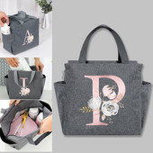 Saci de prânz izolate Cutie de prânz Geantă frigorifică Picnic portabil multifuncțional Capacitate mare Termică Noua serie de flori roz Pachete cu alimente