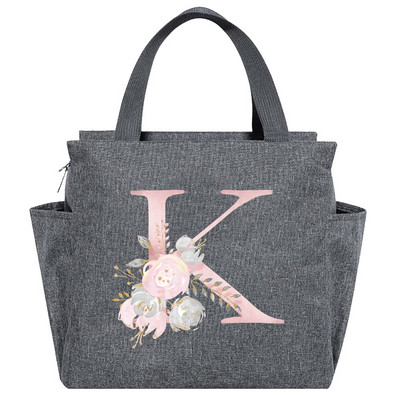 Saci de prânz izolate Cutie de prânz Geantă frigorifică Picnic portabil multifuncțional Capacitate mare Termică Noua serie de flori roz Pachete cu alimente