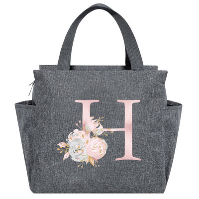 Saci de prânz izolate Cutie de prânz Geantă frigorifică Picnic portabil multifuncțional Capacitate mare Termică Noua serie de flori roz Pachete cu alimente