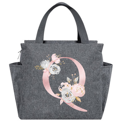 Saci de prânz izolate Cutie de prânz Geantă frigorifică Picnic portabil multifuncțional Capacitate mare Termică Noua serie de flori roz Pachete cu alimente