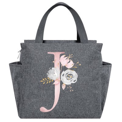 Saci de prânz izolate Cutie de prânz Geantă frigorifică Picnic portabil multifuncțional Capacitate mare Termică Noua serie de flori roz Pachete cu alimente