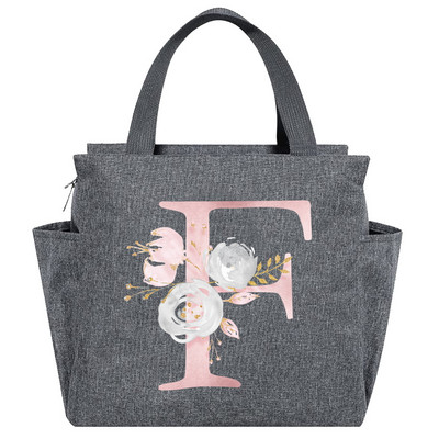 Saci de prânz izolate Cutie de prânz Geantă frigorifică Picnic portabil multifuncțional Capacitate mare Termică Noua serie de flori roz Pachete cu alimente