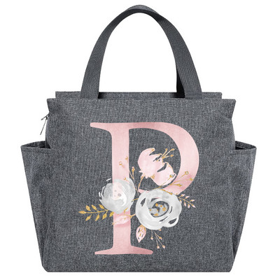 Saci de prânz izolate Cutie de prânz Geantă frigorifică Picnic portabil multifuncțional Capacitate mare Termică Noua serie de flori roz Pachete cu alimente