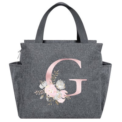 Saci de prânz izolate Cutie de prânz Geantă frigorifică Picnic portabil multifuncțional Capacitate mare Termică Noua serie de flori roz Pachete cu alimente