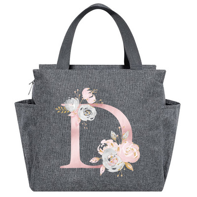 Saci de prânz izolate Cutie de prânz Geantă frigorifică Picnic portabil multifuncțional Capacitate mare Termică Noua serie de flori roz Pachete cu alimente