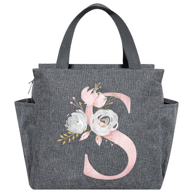 Saci de prânz izolate Cutie de prânz Geantă frigorifică Picnic portabil multifuncțional Capacitate mare Termică Noua serie de flori roz Pachete cu alimente