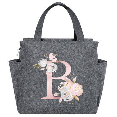 Saci de prânz izolate Cutie de prânz Geantă frigorifică Picnic portabil multifuncțional Capacitate mare Termică Noua serie de flori roz Pachete cu alimente