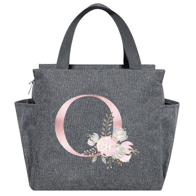 Saci de prânz izolate Cutie de prânz Geantă frigorifică Picnic portabil multifuncțional Capacitate mare Termică Noua serie de flori roz Pachete cu alimente