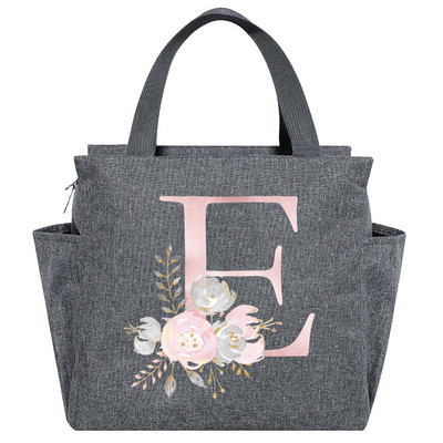 Saci de prânz izolate Cutie de prânz Geantă frigorifică Picnic portabil multifuncțional Capacitate mare Termică Noua serie de flori roz Pachete cu alimente