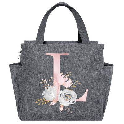 Saci de prânz izolate Cutie de prânz Geantă frigorifică Picnic portabil multifuncțional Capacitate mare Termică Noua serie de flori roz Pachete cu alimente