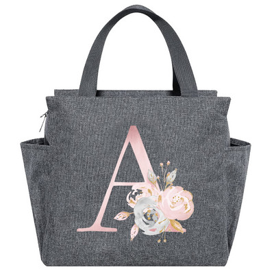 Saci de prânz izolate Cutie de prânz Geantă frigorifică Picnic portabil multifuncțional Capacitate mare Termică Noua serie de flori roz Pachete cu alimente