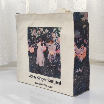 Īpaši bieza audekla sieviešu plecu soma Van Goga Morisa vintage eļļas glezna Grāmatas ar rāvējslēdzēju rokassomiņa Liela soma sievietēm iepirkšanās