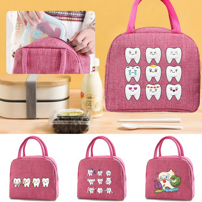 Pungi de prânz termoizolante, termice pentru femei, cutie bento pentru picnic, băieți, pungă termică, pentru păstrarea dinților, cu imprimare, recipient pentru alimente, pungă bento.