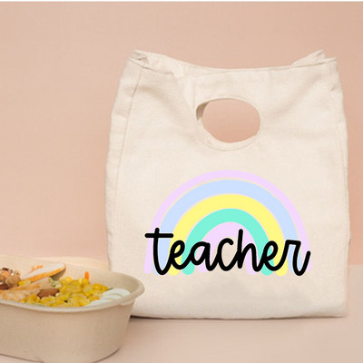 Rainbow Učiteljski ispis Prijenosne kutije za ručak Torbe Termalno izolirane Bento Tote Uredska torbica za hlađenje hrane Pokloni za učitelje