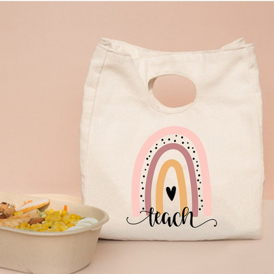 Rainbow Učiteljski ispis Prijenosne kutije za ručak Torbe Termalno izolirane Bento Tote Uredska torbica za hlađenje hrane Pokloni za učitelje