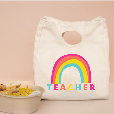 Rainbow Učiteljski ispis Prijenosne kutije za ručak Torbe Termalno izolirane Bento Tote Uredska torbica za hlađenje hrane Pokloni za učitelje