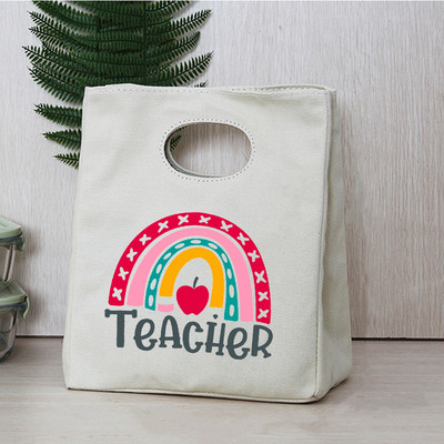 Rainbow Učiteljski ispis Prijenosne kutije za ručak Torbe Termalno izolirane Bento Tote Uredska torbica za hlađenje hrane Pokloni za učitelje