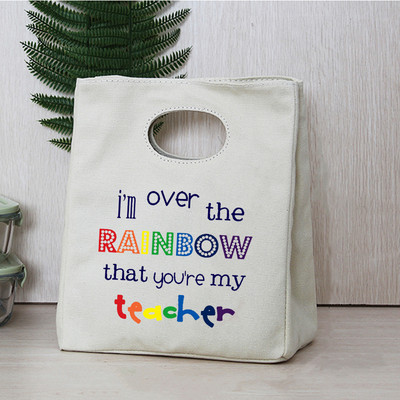 Rainbow Učiteljski ispis Prijenosne kutije za ručak Torbe Termalno izolirane Bento Tote Uredska torbica za hlađenje hrane Pokloni za učitelje