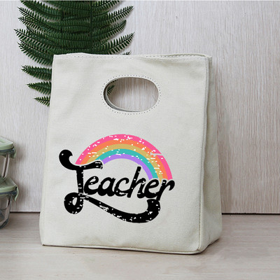 Rainbow Učiteljski ispis Prijenosne kutije za ručak Torbe Termalno izolirane Bento Tote Uredska torbica za hlađenje hrane Pokloni za učitelje