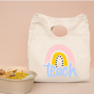 Rainbow Učiteljski ispis Prijenosne kutije za ručak Torbe Termalno izolirane Bento Tote Uredska torbica za hlađenje hrane Pokloni za učitelje