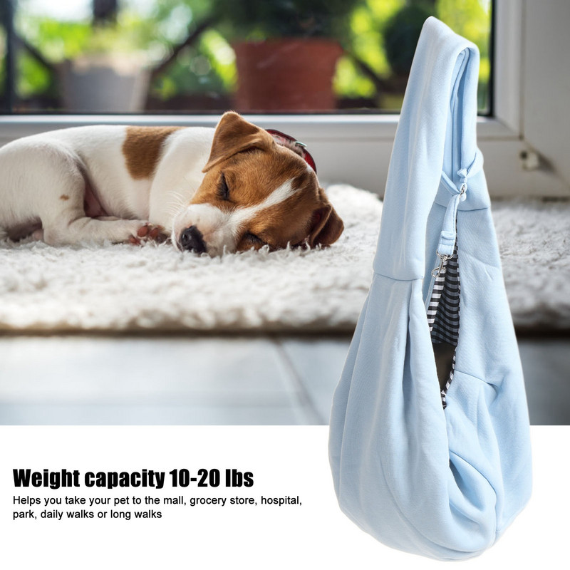 Mājdzīvnieka plecu soma Poliestera brīvroku, mīksta siksna suņu siksnas soma ar drošības āķi āra pastaigu ballītēm