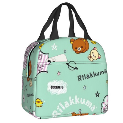 Rilakkuma dizaina izolēta pusdienu soma āra piknikam multiplikācijas filmu varoņu ūdensizturīgs dzesētājs Thermal Bento Box sievietēm bērniem