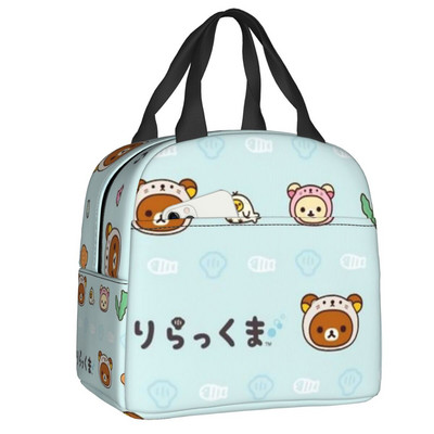Rilakkuma dizaina izolēta pusdienu soma āra piknikam multiplikācijas filmu varoņu ūdensizturīgs dzesētājs Thermal Bento Box sievietēm bērniem