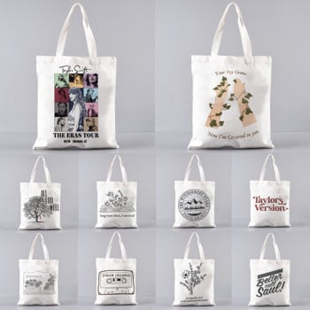 Midnights Tracklist Taylor Music Swift Albums Folklore Inspired Graphic Aesthetic Canvas Canvas Bag Shopper Bag Δώρο για θαυμαστές