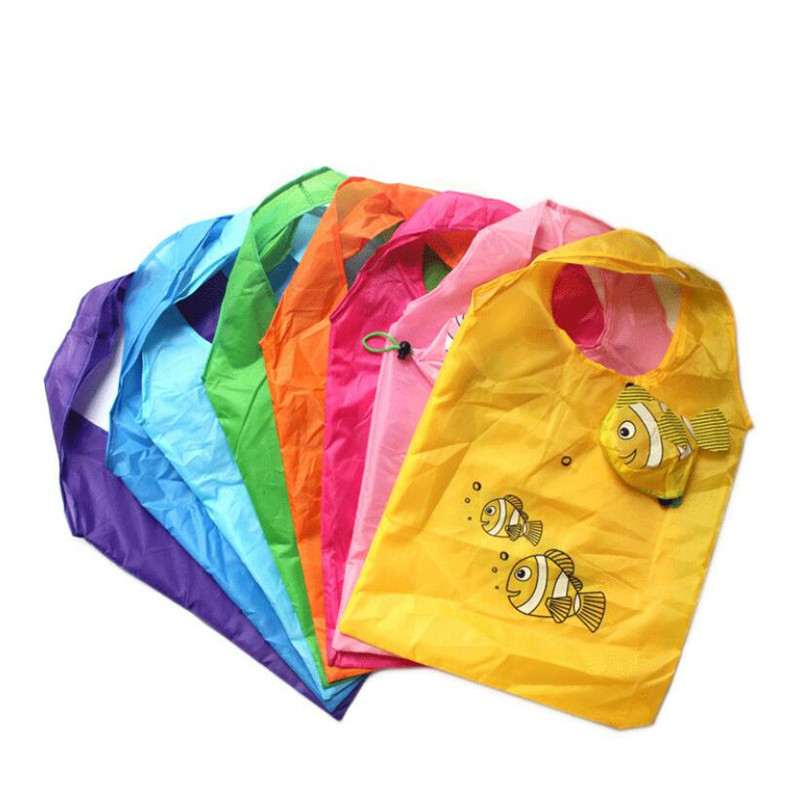 Fashion Animal Fish printing kokkupandav roheline ostukott Tote Kokkupandav kott käekotid Mugavad Suure mahuga hoiukotid