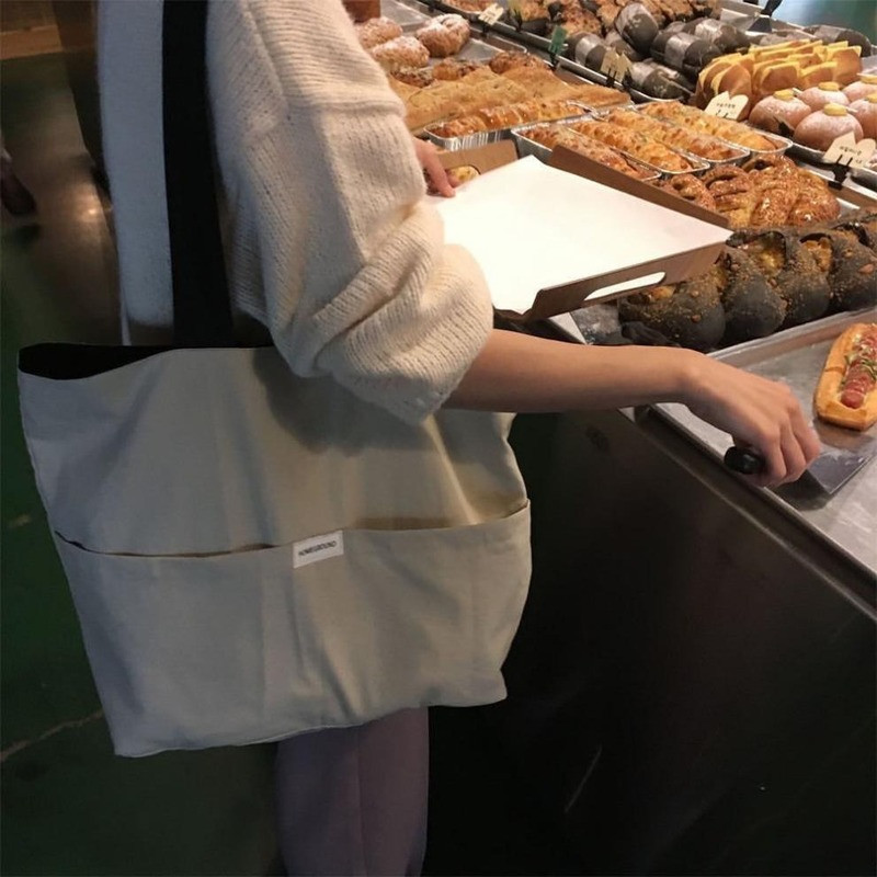 Sieviešu soma estētiska vienkrāsaina studentu ikdienas rokassomiņa plecu soma liela ietilpība Oksfordas atkārtoti lietojama iepirkšanās pludmales soma 2023