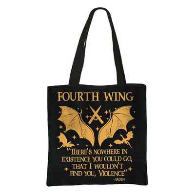 Ceturtā spārna iepirkumu soma Basgiath War College Ikdienas totes Fly or Die Dragon Rider sieviešu rokassomiņa Eko atkārtoti lietojama pircēju soma dāvana