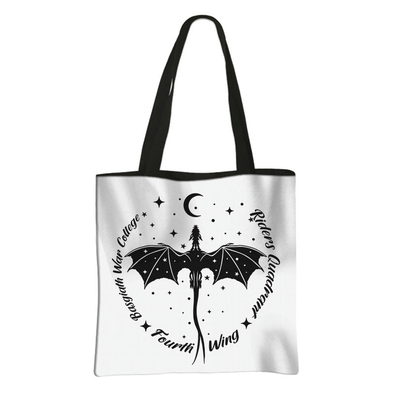 Ceturtā spārna iepirkumu soma Basgiath War College Ikdienas totes Fly or Die Dragon Rider sieviešu rokassomiņa Eko atkārtoti lietojama pircēju soma dāvana