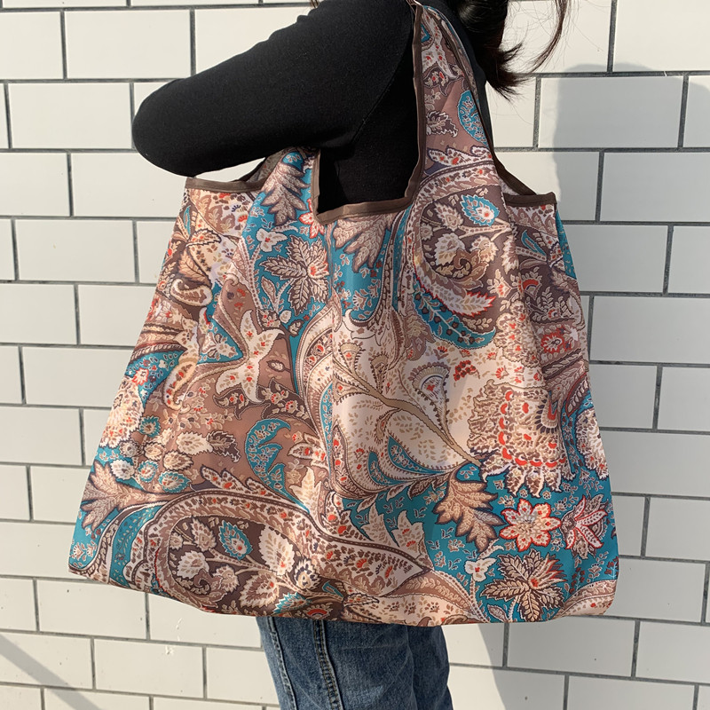 Debela najlonska velika torba ECO višekratna poliesterska prijenosna ženska torbica na rame Sklopiva torbica Torba za pohranu