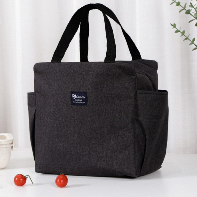 Kutija za ručak, prijenosna, velikog kapaciteta, praktična, praktična, vodootporna, patentni zatvarač za očuvanje topline, Bento torba za piknik za muškarce i žene