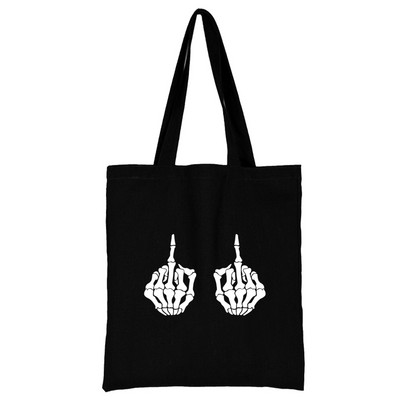 Iepirkumu soma Sieviešu rokassomiņa Plecu soma Sieviešu audekla soma Iepirkšanās soma Liela ietilpība Skolas soma Balta attēla drukāšana