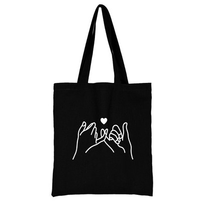 Iepirkumu soma Sieviešu rokassomiņa Plecu soma Sieviešu audekla soma Iepirkšanās soma Liela ietilpība Skolas soma Balta attēla drukāšana