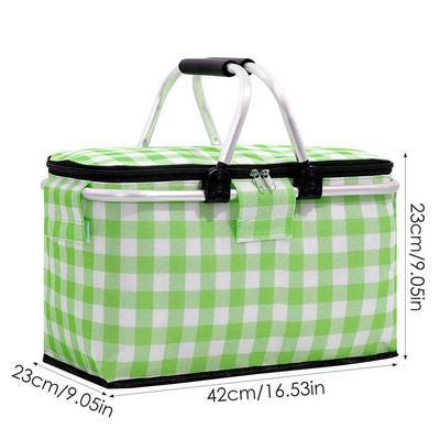 Piknika grozi ģimenei Liela aukstuma soma Pludmales grozs Saliekams pludmales grozs Pārnēsājams necaurlaidīgs kempinga dzesētājs ceļam