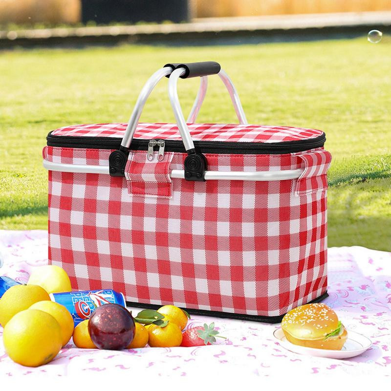 Piknika grozi ģimenei Liela aukstuma soma Pludmales grozs Saliekams pludmales grozs Pārnēsājams necaurlaidīgs kempinga dzesētājs ceļam