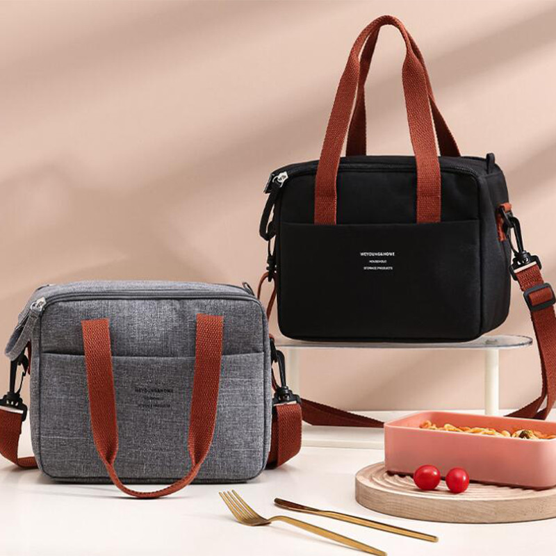 Pārnēsājama pusdienu soma sievietēm, termiski izolēta pusdienu kastīte Tote Cooler rokassomiņa Ūdensizturīgs Bento Pouch Biroja pārtikas plecu somas