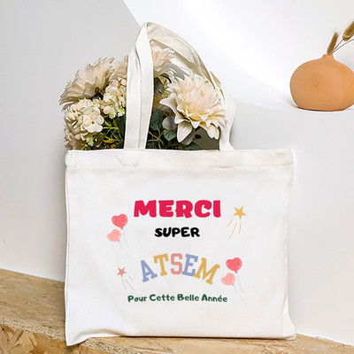 Ja sam najbolji Atsem na svijetu Ženska velika torba s francuskim printom Platnene torbe za kupnju Ženska torba na rame Poklon za Atsema