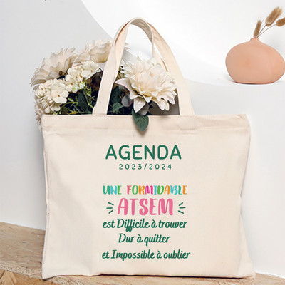 Ja sam najbolji Atsem na svijetu Ženska velika torba s francuskim printom Platnene torbe za kupnju Ženska torba na rame Poklon za Atsema