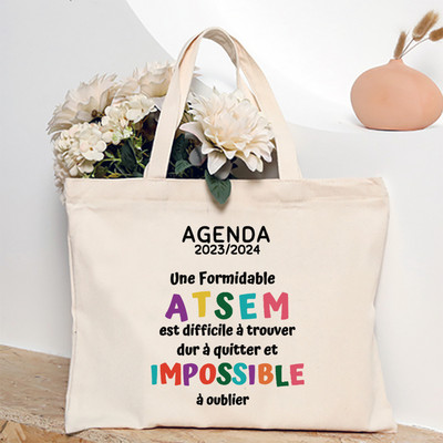 Ja sam najbolji Atsem na svijetu Ženska velika torba s francuskim printom Platnene torbe za kupnju Ženska torba na rame Poklon za Atsema