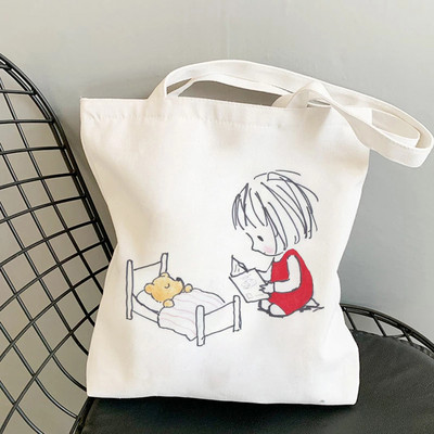 Mafalda Pārdod labi iepirkšanās rokassomas Tote plecu soma Punk Lielas ietilpības gotiskā karikatūra Estētiskās Kawaii gleznošanas rokassomas