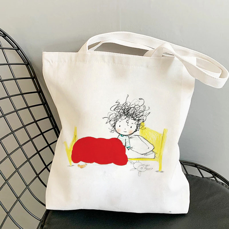 Mafalda Pārdod labi iepirkšanās rokassomas Tote plecu soma Punk Lielas ietilpības gotiskā karikatūra Estētiskās Kawaii gleznošanas rokassomas