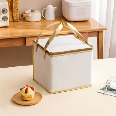 4-8 hüvelykes Pearl Cotton Cake Szigetelt táska Szállítótasak Hűtő Tárolódobozok Ebédzsákok Termikus piknik ételtároló